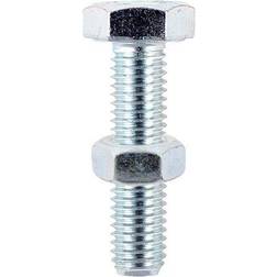 Timco High Tensile Steel Set Screws with Hex Nuts Silver