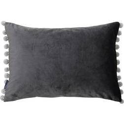 Fiesta Soft Velvet Pom Pom Cushion Cover Black