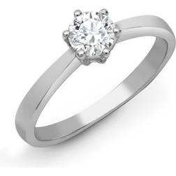 Jewelco London 0.5ct Solitaire Engagement Ring - Silver/Diamond