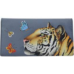 Anuschka Wallets Royal - Gray Royal Tiger Hand-Painted Leather Wallet