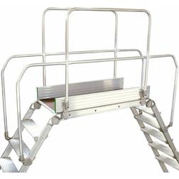 Loops 5 Tread Industrial Bridging Steps & Handle Crossover Ladder 1.2m x 0.5m Platform