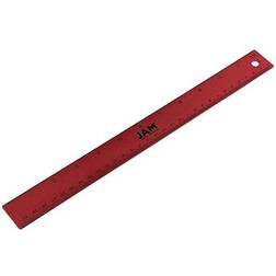 Jam Paper Jam Paper Stainless Steel Ruler 12 Ruler with Skid Cork Backing Red Metallic Sold Individually