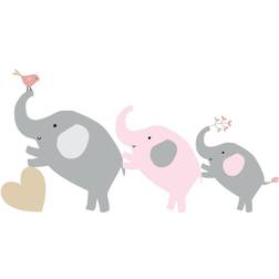 Lambs & Ivy Lambs & Ivy Bedtime Eloise Gray Pink Gold Elephant Nursery Wall Decals