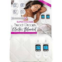 Sweet Dreams Plush Fleece Heated Mattress Blankets White