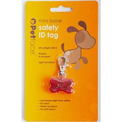 Petface Outdoor Paws Bone ID Safety Tag, Red