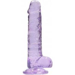 RealRock Lila Dildo Med Sugpropp 17cm