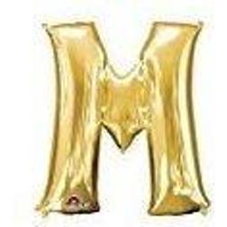 Amscan Letter M Supershape Gold Foil Balloon 34/86cm P50