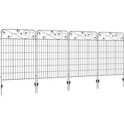 OutSunny OutSunny Garden Fence 4 Pack Fence Panels Flower