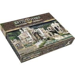 Fantasy Battle Systems – Modular Scenery – Perfect for Roleplaying and Wargames Multi Level Tabletop Terrain for 28mm Miniatures – Colour Printed Model Diorama – DnD Warhammer (Ruined Monastery)