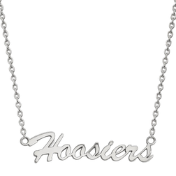 LogoArt Indiana U Medium Hoosiers Pendant Necklace - Silver