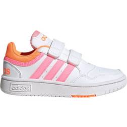 Adidas Kid's Hoops - Cloud White/Beam Pink/Screaming Orange