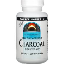 Source Naturals 100% Pure Activated Charcoal 260mg 200 pcs