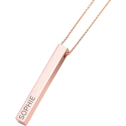 Treat Republic Personalised Vertical Bar Necklace - Rose Gold