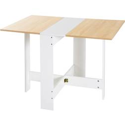 Homcom Folding Oak & White Writing Desk 76x103cm