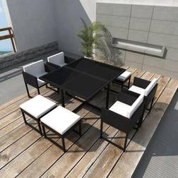 vidaXL 9 Piece Poly Patio Dining Set