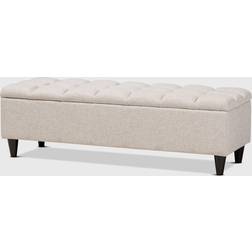 Baxton Studio Brette Fabric Ottoman Cream Storage Bench