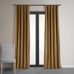 Exclusive Fabrics & Furnishings Amber Gold Velvet Rod Pocket Blackout