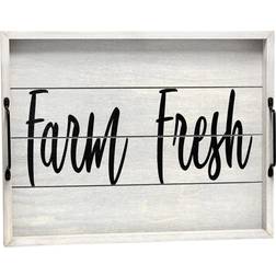 Elegant Designs HG2000-GFF Wood w-Handles Wash Farm Fresh Serving Tray