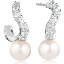 Sif Jakobs Ponza Creolo Earrings - Silver/Transparent/Pearls