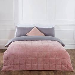 Brentfords Teddy Fleece Weight blanket 4kg Pink, Silver, Grey (152.4x127cm)