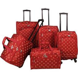 American Flyer De Lis 5 Spinner Luggage Set