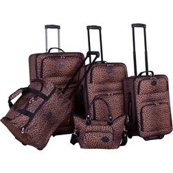 American Flyer Animal Print 5 Spinner Luggage Set