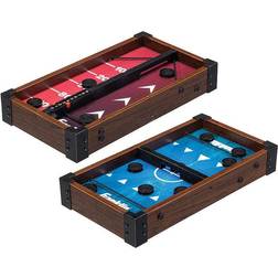 Franklin Wooden 2-in-1 Shuffleboard and Sling Puck Game Center Red/Blue Billiards