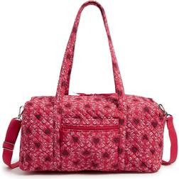 Vera Bradley Medium Travel Duffel Bag, Imperial Hearts Red-Recycled Cotton