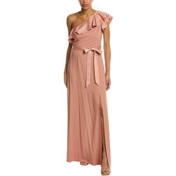 Adrianna Papell Crepe One-Shoulder Maxi Dress
