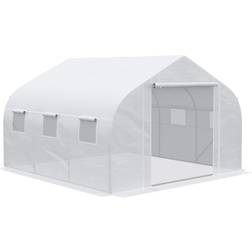 OutSunny OutSunny 12' Walk-In Tunnel Greenhouse Hot House with Roll-up Windows, Zippered