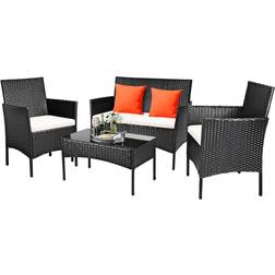 Costway HW53485 Outdoor Lounge Set, 1 Table incl. 2 Chairs & 1 Sofas