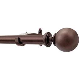 Deco Window Deco Window 1 Adjustable & Doors Single Drapery Rod to 144 Inches,Ball Finials, Brown Oil Rubbed-By
