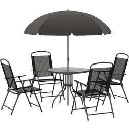 OutSunny 01-0709 Patio Dining Set, 1 Table incl. 4 Chairs