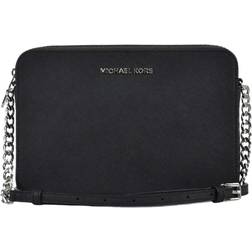 Michael Kors Jet Set Large Saffiano Leather Crossbody Bag - Black