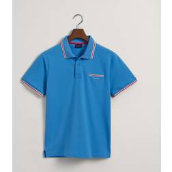 Gant Collar Tipping Solid Polo T Shirt Blue blue