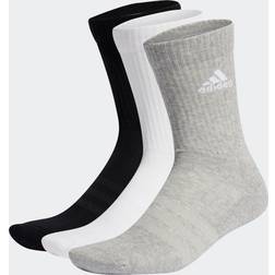 Adidas Cushioned Crew Socks Pairs Grey Heather White Black