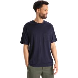 Icebreaker Men's Merino Granary Short Sleeve Pocket T-Shirt Midnight Navy Blue 100% Merino Wool Midnight Navy Blue