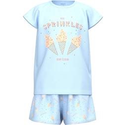 Name It Nattøj Noos NkfNightset Icecream Nantucket Breeze 11-12 år (146-152) Nattøj 2-delt