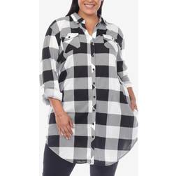 White Mark Plus Plaid Tunic Shirt Multi 1X