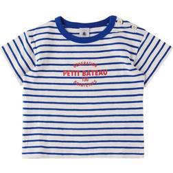 Petit Bateau Babies' Stripy Cotton Short-Sleeved T-Shirt