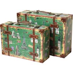 Vintiquewise Vintage Style European Luggage Suitcase, Set 2