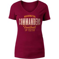 New Era Women's Burgundy Washington Commanders V-Neck T-shirt Burgundy