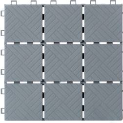 Gardenised Gray Interlocking Garden Path Tiles Outdoor Flooring Decorative Floor Grass Paver Pack of 5