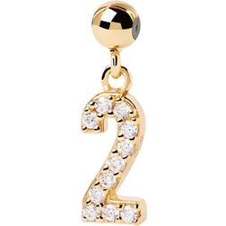 Pdpaola Number 2 Charm - Gold/Transparent