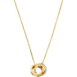 Michael Kors Ladies 14K Gold-Plated Sterling Silver Interlocking Necklace