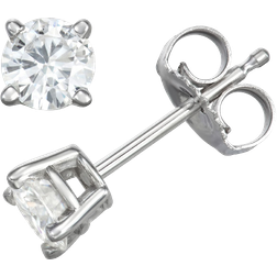 Charles & Colvard Round Forever One Moissanite Solitaire Studs - White Gold/Diamond