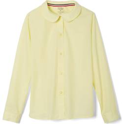 French Toast Big Girls' Long Sleeve Peter Pan Collar Blouse, Yellow