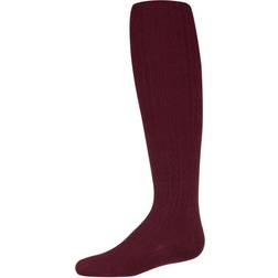 MeMoi Cotton Cable Girls Tights Maroon