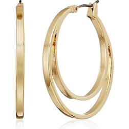 Nine West Gold-Tone Row Hoop Earrings