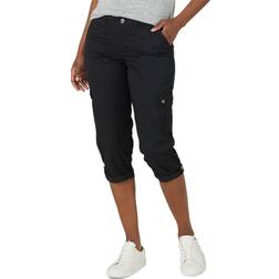 Lee Women's Flex-To-Go Cargo Capri Pants, Regular, Black